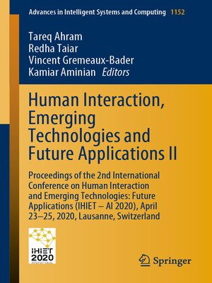cover image of Human Interaction, Emerging Technologies and Future Applications II